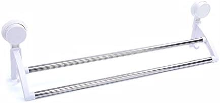 Towel rack-bathroom towel rack suction cup hook bathroom towel rack towel bar double rod free punch