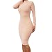 laiyuan Women Turtleneck Long Sleeve Slim Bodycon Wrap Tunic Pencil Midi Dress S Pink