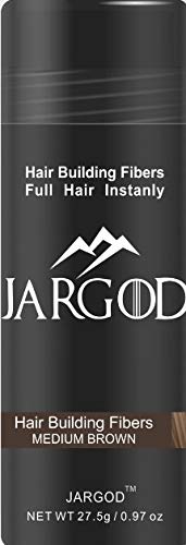 JARGOD Hair Fibers for Instant Volume and Thicker Fuller Hair Hair Building Fiber for thinning Hair & Bald Spots Conceals Hair Loss in Seconds - Hair Powder for Women & Men (Medium Brown)