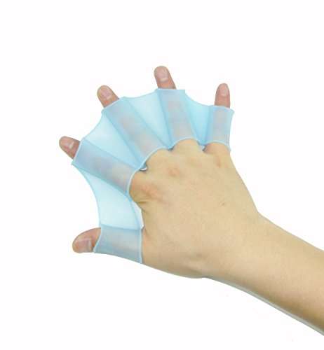 Comidox Swim Swimming Soft Silicone Gear Paddle Fins Fingers Hand Palm Webbed Flippers Training Gloves Water Resistance