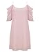 Angelady Women Sexy Cut Out Cold Shoulder Adjustable Spaghetti Straps Dress Top,Pink,Medium