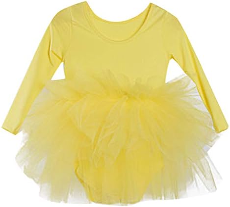 Jchen(TM) Little Kids Baby Girls Dress Gymnastics Dance Tutu Tulle Ballet Training Bodysuit Dancewear Dress for 2-6 Y