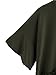 Romwe Women's Loose Ruffle Hem Short Sleeve High Low Peplum Blouse Top Army Green XXL