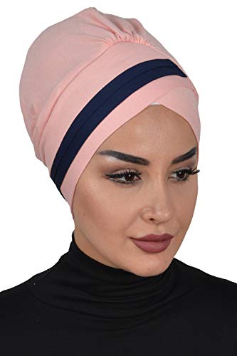 Instant Turban Cotton Scarf Head Wrap Cancer Chemo Headwear Two Colr Powder Blue