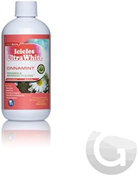 Cinnamint Natural Mouthwash (8oz) Alcohol Free for Sensitive Teeth, NO Burning or Stinging, NO Artificial Flavors, Made with Pure Essential Oils, Great Taste [Icicles Ultra White]