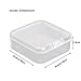 AKOAK Clear Polypropylene Square Mini Storage Containers Box with Hinged Lid for Battery,Accessories,Crafts,Learning Supplies,Screws,Drills,Pack of 6 (2.36