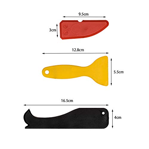 BOENFU Caulking Tool Kit 18 Pcs, 3 in 1 Caulking Tools Silicone Sealant Finishing Tool Grout Scraper Caulk Remover Caulk Nozzle and Caulk Caps 4 Replaceable Pads for Bathroom, Kitchen, Room Sealing
