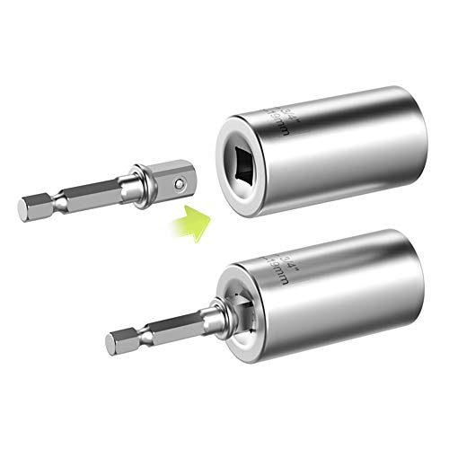 HTOMT Universal Socket with Chrome Vanadium Steel 7mm-19mm Multi-Function Ratchet Wrench Power Drill Professional Repair Tools - Thumbnail 2