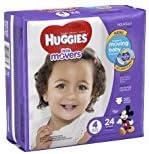 Branded HUGGIES Little Movers Diapers, Size 4, 24 Diapers, Weight 22-37lbs - Branded Diapers with Fast delivery (Soft and Comfortable for Babies)