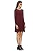 Kissky Women's Basic Long Sleeve Pockets Casual Swing Plain Tshirt Dress (M, Burgundy)