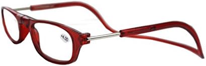 Adjustable Suspension Neck Vision Disorders Read glasses magnifying glass for women and men … (4.0, Red)