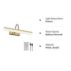 Ralbay Battery Operated Picture Light Gold Modern