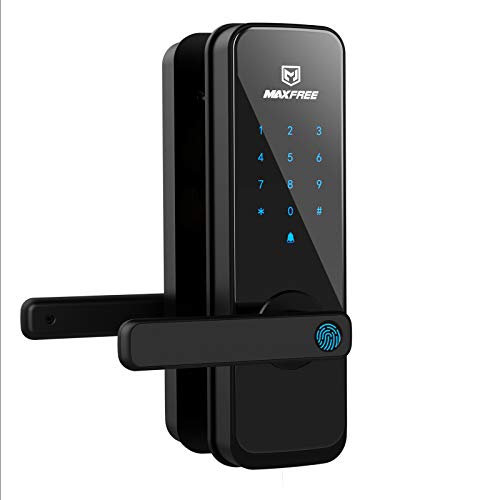 MAXFREE Fingerprint Electronic Door Lock, Keyless Entry Bluetooth Touchscreen Keypad Smart Lock with Reversible Lever…