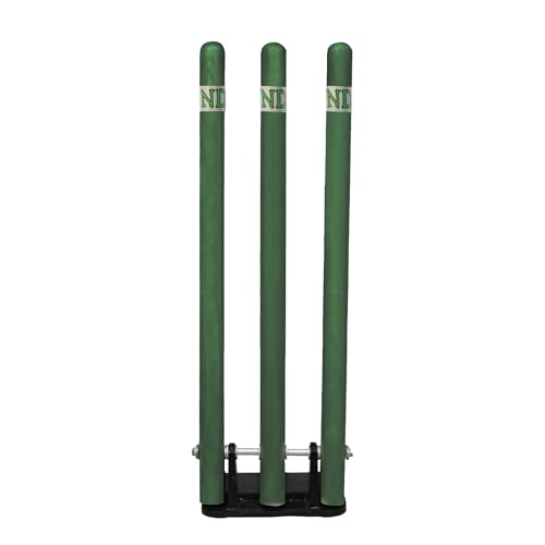 ND Sports Cricket Stumps – Spring Back Stability & Durability, Cricket Wickets with Bails & Metal Base, Wooden Cricket Stump Set for Training & Matches