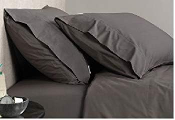 LUX LUXURY Percale 16"/ 40CM Extra deep sheets Fitted Single Double Super King Size Bedding Bed Sheet & Pillow Pair Case (Sold Separately) (Charcoal, PillowCase Pair)