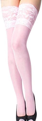 Sumen Elegant Stockings for Womens Lace Sitching Lingerie Net Thigh Pantyhose Erotic Socks Above The Knee Gray