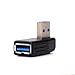 HDE Super Speed USB 3.0 Vertical Male to Female Right Angle Adapter Coupler