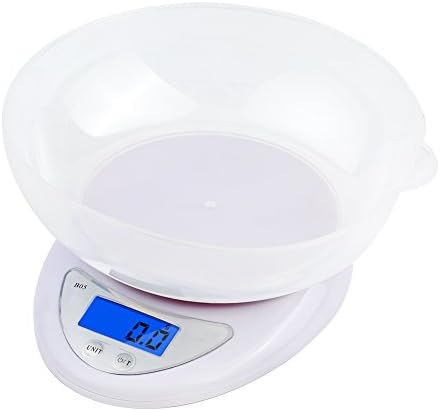 MEINI Precision Digital Kitchen Scales With Bowl Tare 0.1grams And Ounces,Large Blue Back-Lit Lcd Display