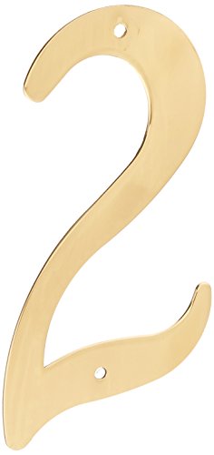 Stanley Hardware CD80-3922 No. 2 Solid Brass 4" Standard House Number in Bright Brass