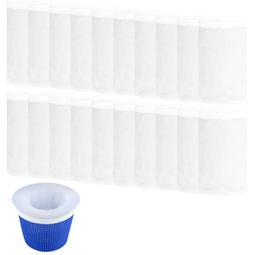 Zutflap 20 Pièce Filtre Skimmer Piscine Chaussettes Skimmer Piscine Panier pour Attraper Les Feuilles Cheveux Pool Skimmer Socks Nylon Élastique pour Aquarium Pool Exterieur Fontaine