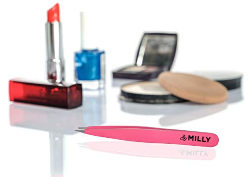 Pointed Tweezers | Stainless Steel | Perfectly Aligned Hand-Filed Point Tip Precision Tweezers | For Ingrown Hair, Eyebrows, Facial Hair, Splinters, Ticks and Glass Removal | For Men and Women | Pink - Thumbnail 3