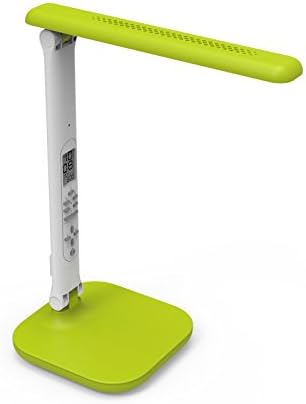 Junjiada5w Dimmable Eye Protection 5v 1a USB Charging Port LED Desk Lamp, LCD Calendar Alarm Clock Modern Foldable Adjustable 3 Modes 5 Level Brightness LED Lamp Reading/ Table Lamp(green)