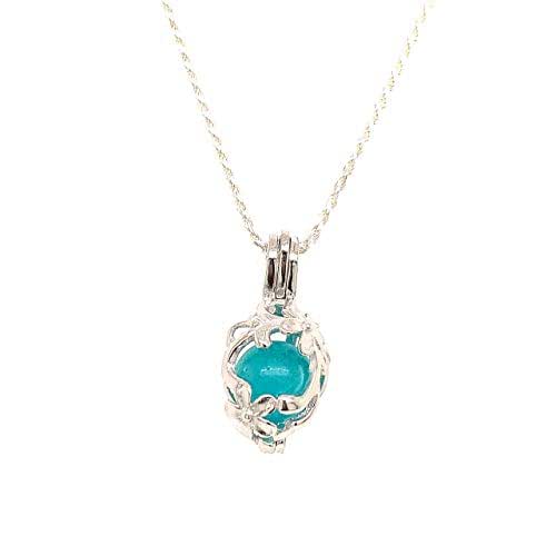 Floral Sterling Silver Cage Cremation Necklace