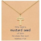 ChungLong0593 Mustard Seed Faith Necklace with Gift Card Inspiring Religious Jewelry Exquisite Faith Jewelry Gifts for Women
