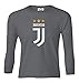 Spark Apparel Soccer Shirt #7 Cristiano Ronaldo Juve CR7 Boys Girls Youth Long Sleeve T-Shirt (Gray, Youth Medium)