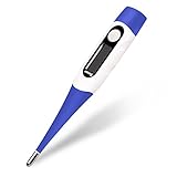 Digital Medical Thermometer - JUNING Fast Oral Temperature 16 Seconds Reading Easy Accurate and Rectal Thermometer for Children and Adults with Fever Indicator