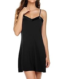 Ekouaer - Lencería sexy para mujer, sin mangas, cuello en V, sin mangas, con tirantes
