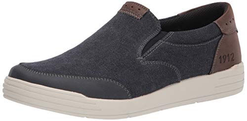 Nunn Bush Men's KORE City Walk Canvas MOC Toe Slip-on Sneaker, Dark Blue, 10 Wide