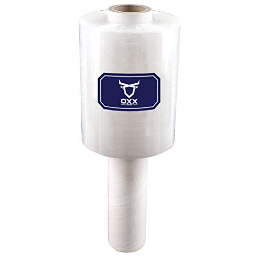 OxxWrap Plastic Stretch Wrap - Single Roll for Moving or Packing - Heavy Duty Clear Plastic Shrink Film with Handle - Used for Pallet Wrapping, Furniture Wrap or Storage Boxes