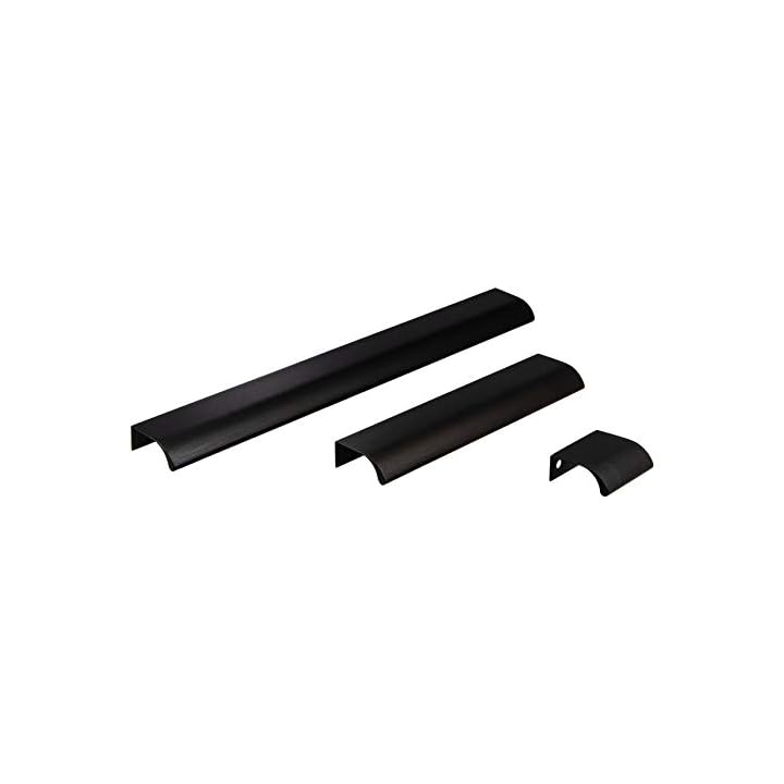 Gedotec Schrankgriff Aluminium Möbelgriff Küche Griffleiste schwarz