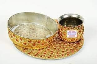 Beauty Shops Karwa Chauth Golden Puja Thali Set