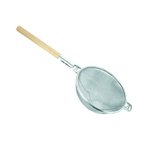 Excellante Reinforced Double Mesh Strainer with Fine Flat Handle Wooden Handle, Double, Fine, 11.75" - Thumbnail 2