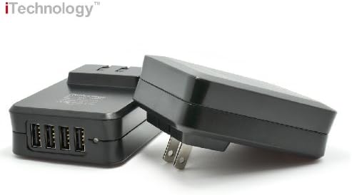 Tgomtech 4 Port Premium High Output USB Wall/travel/ac Rapid Charger (6.8 Amps / Fastest Speed) for Iphone, Ipad, Ipod,HTC Phones, Samsung Galaxy Tab, Samsung Galaxy Phone, Samsung Galaxy Note, Blackberry, Mp3 Players, Digital Camera, &amp; Other USB Devices- Black