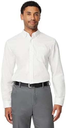george white dress shirt George Men's Dress Shirt with Short Sleeves, Sizes S-3xl, White