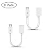 Micro USB 2.0 OTG Cable On The Go Adapter Male Micro USB to Female USB for Android Smart Phones and Tablets,2 Pack, White