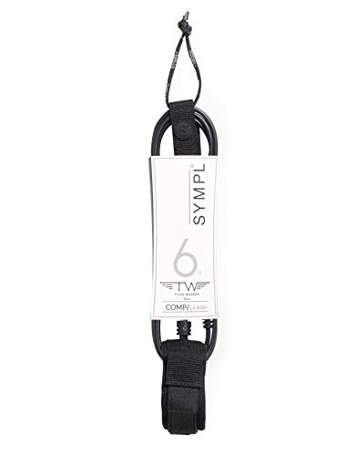 SYMPL Premium Surf Leash [ Black • 6ft - 9ft ] Surfboard Leash for Shortboard, Longboard, SUP Paddle Board Leashes for All Boards (6, Comp) - Thumbnail 3