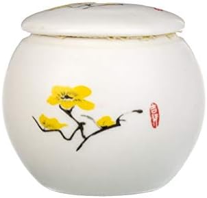 TONGZHENGTAI Tea Set Ceramic Tea Caddy Multifunction Tea Storage Tank Sealed Cans Food Cans Tea Ware Accessories Green Materials (Color : Yellow TengHua)