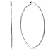 Gem Stone King 2 Inch Stunning Stainless Steel Hoop Earrings (50mm Diameter)