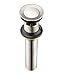 Purelux Bathroom Sink Drain Stopper Faucet Vanity Sink Pop Up Drain Assembly with Overflow, Brushed Nickel Finish