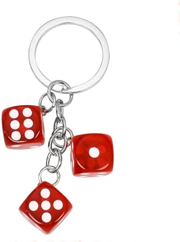 Dice Keychain, Cute Cartoon 3D Resin Dice Keychains Pendant