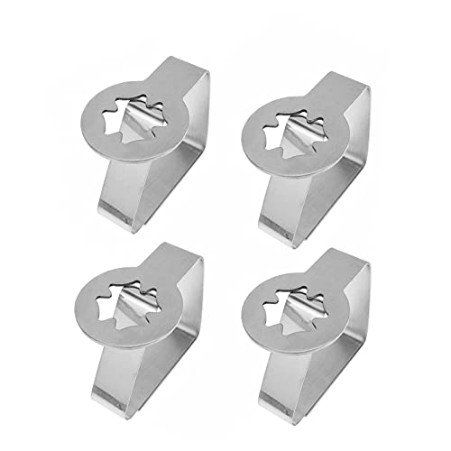 Alnicov 4 Pcs Tablecloth Clips,Stainless Steel Thickened Strong Cloth Clips Adjustable Home Wedding Party Picnic Table Cloth Holder Clamps(Clover)