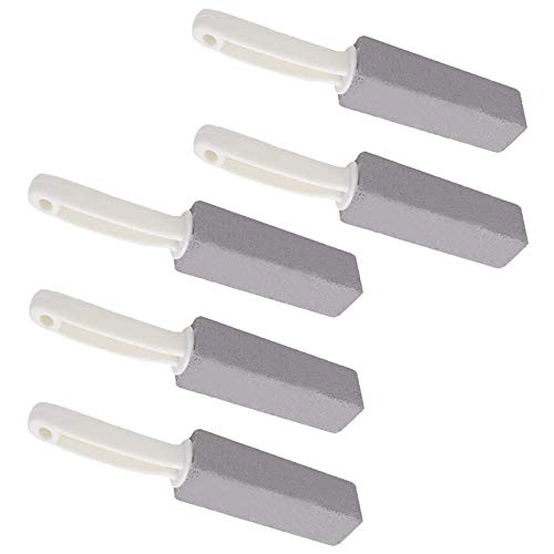 Pack of 5 Pumice Stone Cleaning Stone with Handle Toilet Bowl Cleaning Brush Cleaner Hard Water Ring Remover