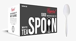 Plastic Spoons, Medium Weight White PP