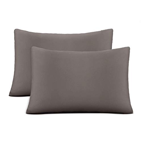 NANKO Set 2 Bed Pillow Case/Sham - 20x 30 Queen Size Pillowcases, Gray Plaid - Thumbnail 7