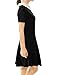 Allegra K Women's Short Sleeves Contrast Collar Fit and Flare Dress XL Black