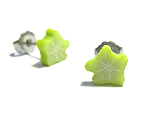 Tiny Starfruit Stud Earrings - Tiny Food Jewelry